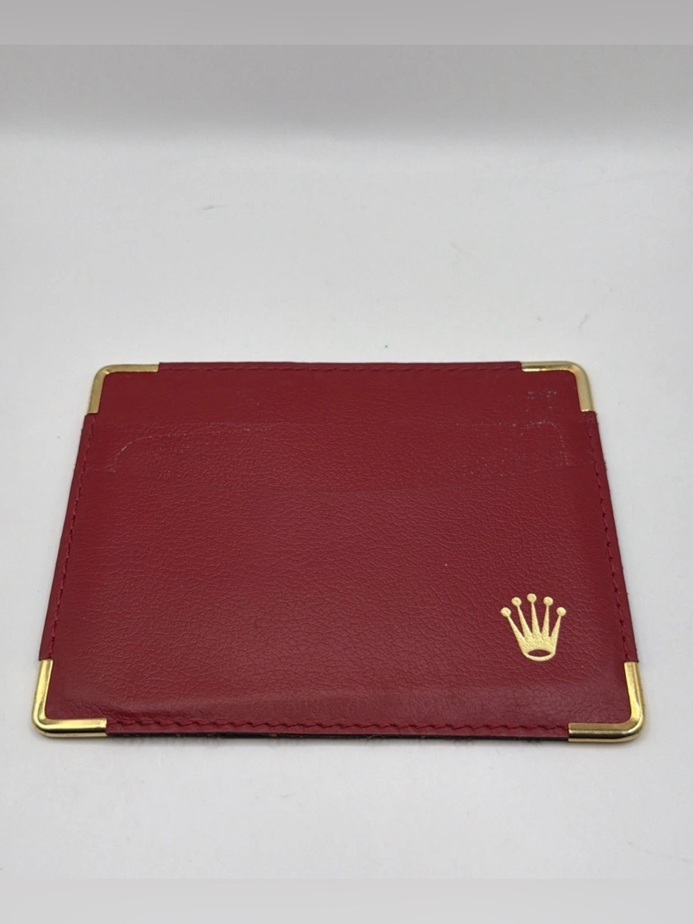Rolex Vintage Red Leather Card Holder 101.60.05 Official Product #GS136